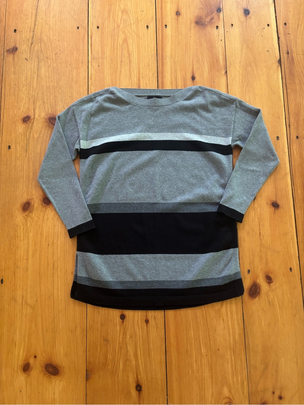 Gap Gray & Black Striped Knit Sweater Medium
